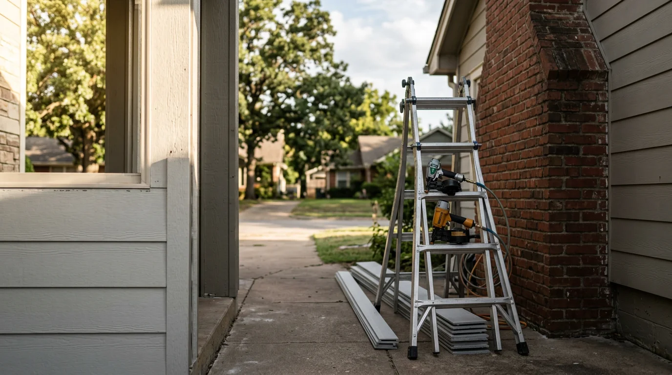 New residential siding installation on home exterior in Tulsa area